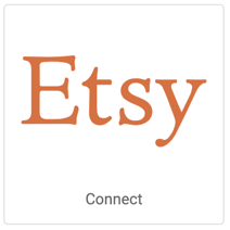 Bild: Etsy-Logo. Schaltfläche mit der Aufschrift „Verbinden“