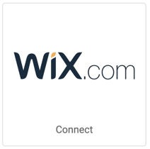 Wix.com-Logo Schaltfläche mit der Aufschrift „Verbinden“