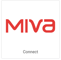 Miva-Logo auf einer Kachel mit Schaltfläche „Verbinden“.