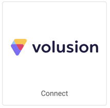 Volusion logo. Button that reds, Connect