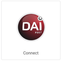 Logo von DAI Post auf Kachel mit der Schaltfläche „Verbinden“.