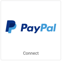 PayPal-Logo auf quadratischer Kachel mit der Aufschrift „Verbinden“.