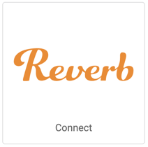 Reverb Logo auf quadratischer Kachel mit der Aufschrift „Verbinden“.