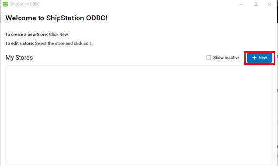 Klicken Sie auf die Schaltfläche „Neu“, um einen neuen ODBC-Shop zu verbinden.