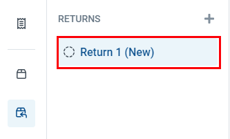 A new return has been created and is displayed in the returns bar.