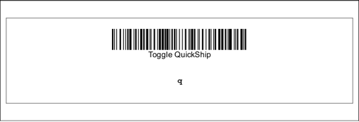 Barcode für Toggling Quickship.