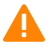 ​​Symbol „Warnung bei der Adressverifizierung​​“. Weißes Ausrufezeichen in einem orangefarbenen Dreieck.