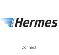 Hermes-Logo auf der Kachel mit der Aufschrift „Verbinden“.