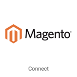 Magento-Logo auf quadratischer Kachel mit der Aufschrift „Verbinden“